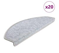 vidaXL Tappetini per scale 20 pz 65x24x4 cm Grigio chiaro Semicircolari Grandi