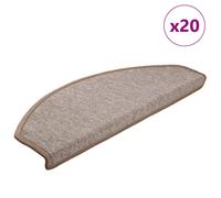 vidaXL Tappetini per scale 20 pz 65x24x4 cm Marrone chiaro Semicircolari Grandi
