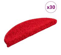 vidaXL Tappetini per scale 30 pz 56x17x3 cm rossi semicircolari