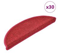 vidaXL Tappetini per scale 30 pz 56x17x3 cm Rossi semicircolari