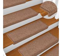 vidaXL Tappetini per scale 30 pz 65x21x4 cm Marrone Bordo rettangolare