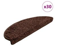 vidaXL Tappetini per scale 30 pz 65x21x4 cm Marrone Semicircolari Grandi