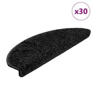 vidaXL Tappetini per scale 30 pz 65x21x4 cm Nero Semicircolari Grandi