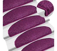 vidaXL Tappetini per scale 30 pz 65x21x4 cm Viola Semicircolari Grandi