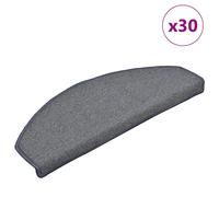 vidaXL Tappetini per scale 30 pz 65x24x4 cm Grigio chiaro e blu Semicircolari Grandi