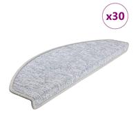 vidaXL Tappetini per scale 30 pz 65x24x4 cm Grigio chiaro Semicircolari Grandi