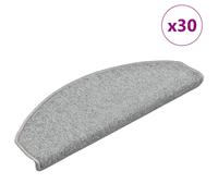 vidaXL Tappetini per scale 30 pz 65x24x4 cm Grigio chiaro Semicircolari Grandi