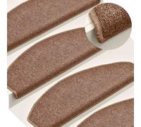 vidaXL Tappetini per scale 30 pz 65x24x4 cm Marrone Semicircolari Grandi