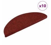 vidaXL Tappetini per scale autoadesivi 10 pz 56x17x3 cm Bordeaux Rosso