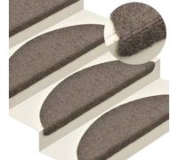 vidaXL Tappetini per scale autoadesivi 10 pz 65x21x4 cm beige semicircolari grandi