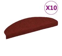 vidaXL Tappetini per scale autoadesivi 10 pz 65x21x4 cm Bordeaux Rosso