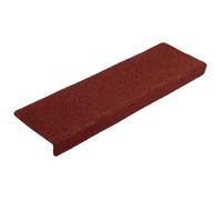 vidaXL Tappetini per Scale Tessuto Agugliato 10 pz 65x21x4 cm Bordeaux