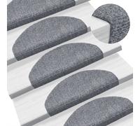 vidaXL Tappetini per scale autoadesivi 10 pz 65x21x4 cm Grigio chiaro Semicircolari Grandi