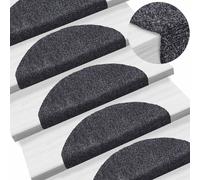 vidaXL Tappetini per scale autoadesivi 10 pz 65x21x4 cm Grigio scuro Semicircolari Grandi