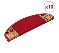 vidaXL Tappetini per Scale Autoadesivi 10 pz 65x21x4 cm Rossi