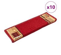 vidaXL Tappetini per Scale Autoadesivi 10 pz 65x21x4 cm Rossi