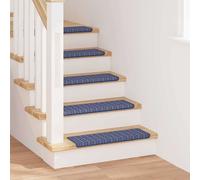vidaXL Tappetini per scale autoadesivi 15 pcs Blu 65 x 21 x 4 cm