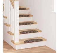vidaXL Tappetini per scale autoadesivi 15 pcs Marrone 56 x 17 x 3 cm