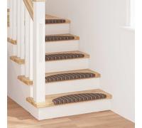 vidaXL Tappetini per scale autoadesivi 15 pcs Marrone 65 x 21 x 4 cm