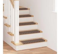 vidaXL Tappetini per scale autoadesivi 15 pcs Marrone 65 x 21 x 4 cm