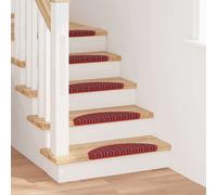 vidaXL Tappetini per scale autoadesivi 15 pcs Rosso 56 x 17 x 3 cm