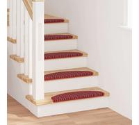 vidaXL Tappetini per scale autoadesivi 15 pcs Rosso 65 x 21 x 4 cm