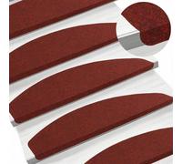 vidaXL Tappetini per scale autoadesivi 15 pcs Rosso 80 x 28 x 3,5 cm, Tappetini moderna antiscivolo, tappeti silenziosi, copridita cool e comodi per la casa