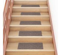 vidaXL Tappetini per scale autoadesivi 15 pz 60x25 cm beige rettangolari