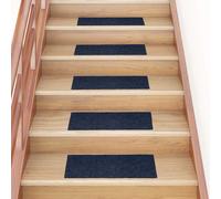 vidaXL Tappetini per scale autoadesivi 15 pz 60x25 cm blu navy rettangolari