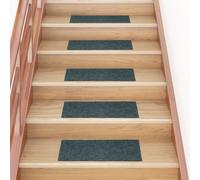 vidaXL Tappetini per Scale autoadesivi 15 pz 60x25 cm Verdi rettangolari