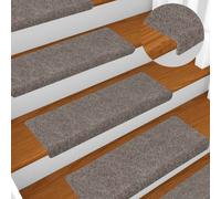 vidaXL Tappetini per Scale autoadesivi 15 pz 65x21x4 cm Beige Bordo Rettangolare