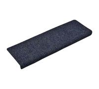 vidaXL Tappetini per Scale Tessuto Agugliato 15 pz 65x21x4 cm Blu
