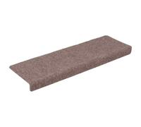 vidaXL Tappetini per Scale Tessuto Agugliato 15 pz 65x21x4 cm Crema