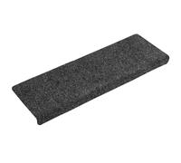 vidaXL Tappetini per Scale Tessuto Agugliato 15 pz 65x21x4 cm Grigi