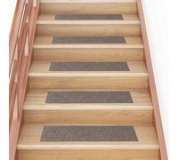 vidaXL Tappetini per scale autoadesivi 15 pz 76x20 cm beige rettangolari