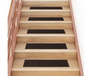 vidaXL Tappetini per scale autoadesivi 15 pz 76x20 cm marrone scuro rettangolari