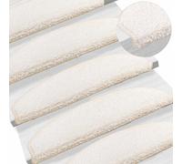 vidaXL Tappetini per scale autoadesivi 15 pz 80 x 24,5 x 3,5 cm Bianco