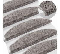 vidaXL Tappetini per scale autoadesivi 15 pz 80 x 24,5 x 3,5 cm Grigio