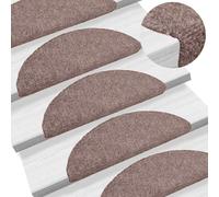 vidaXL Tappetini per scale autoadesivi 30 pz 56x17x3 cm Marrone Chiaro semicircolari