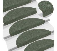 vidaXL Tappetini per scale autoadesivi 30 pz 56x17x3 cm verdi semicircolari