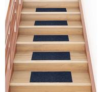vidaXL Tappetini per scale autoadesivi 30 pz 60x25 cm blu navy rettangolari