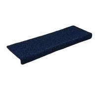 vidaXL Tappetini per scale autoadesivi 30 pz 65x21x4 cm Blu Navy bordo rettangolare