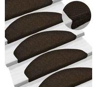 vidaXL Tappetini per scale autoadesivi 30 pz 65x21x4 cm marrone scuro semicircolari grandi