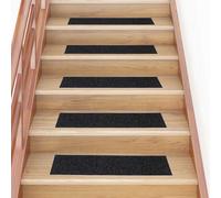 vidaXL Tappetini per scale autoadesivi 30 pz 76x20 cm neri rettangolari