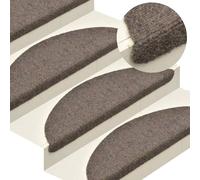 vidaXL Tappetini per scale autoadesivi 5 pz 65x21x4 cm beige semicircolari grandi