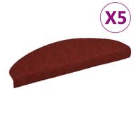 vidaXL Tappetini per scale autoadesivi 5 pz 65x21x4 cm Bordeaux Rosso