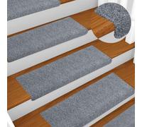 vidaXL Tappetini per Scale Agugliati 5 pz 65x21x4 cm Grigio Chiaro