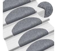 vidaXL Tappetini per scale autoadesivi 5 pz 65x21x4 cm Grigio chiaro Semicircolari Grandi
