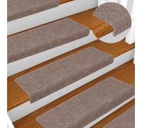 vidaXL Tappetini per Scale autoadesivi 5 pz 65x21x4 cm Marrone Chiaro Bordo Rettangolare