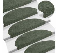 vidaXL Tappetini per scale autoadesivi 5 pz 65x21x4 cm verdi semicircolari grandi